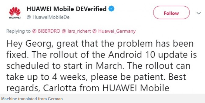 Huawei P20 Pro EMUI 10 Europe