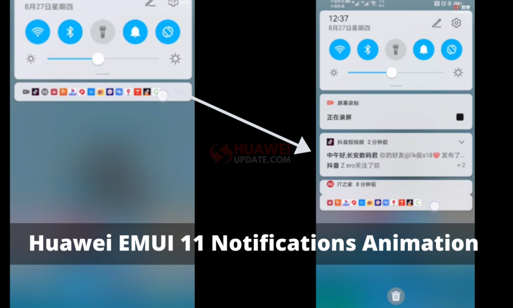 Huawei EMUI 11 Notifications Animation Leaked
