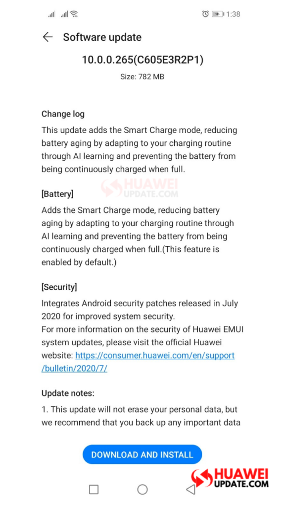 Huawei Y9S EMUI 10.0.0.265
