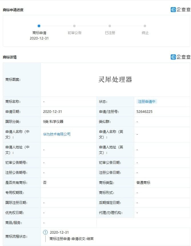 trademark-Lingxi-processor-application