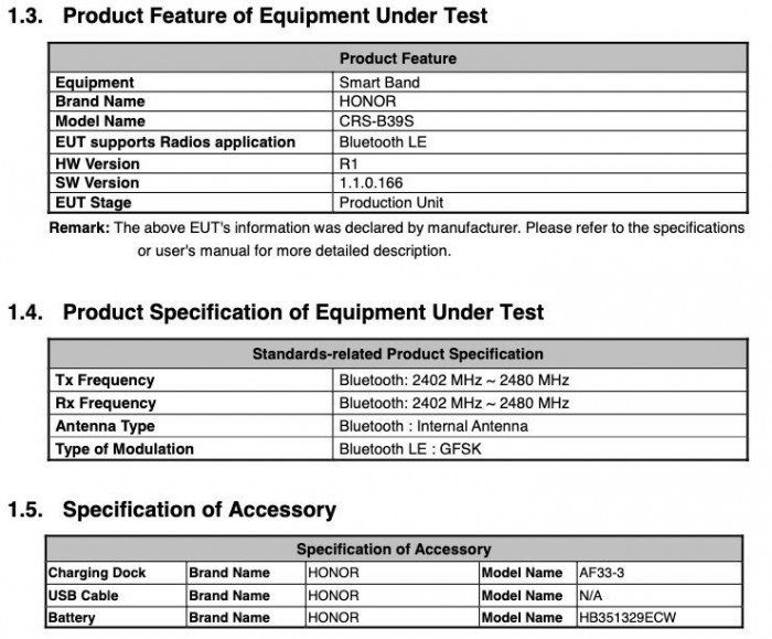 Honor new products FCC-2