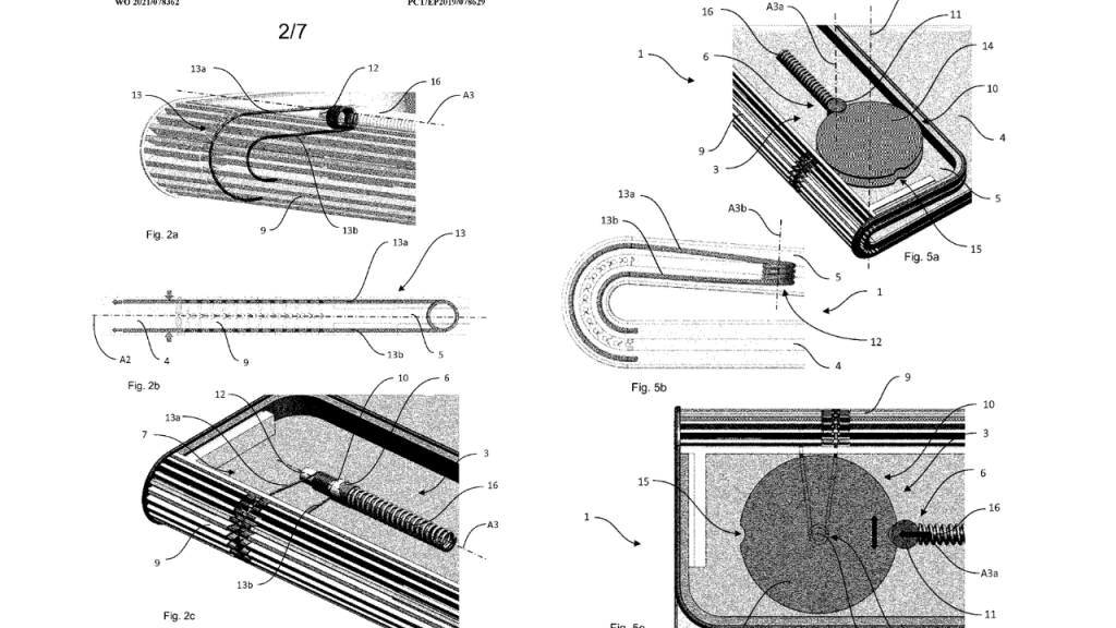 Patent for a hinge assembly in a folding phone