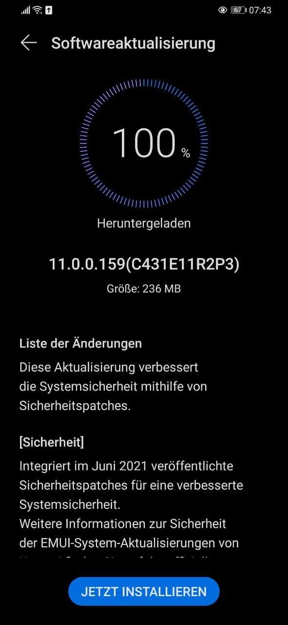 Huawei P30 Series June 2021 Patch Changelog