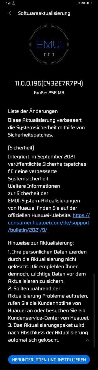 Huawei Mate 30 Pro 5G EMUI 11.0.0.196