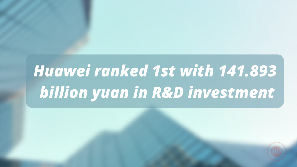 Huawei ranked first with 141.893 billion yuan in R&D investment - HU