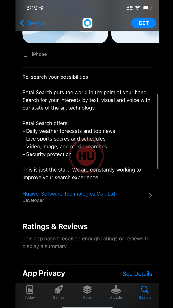 Huawei Petal Search for iOS