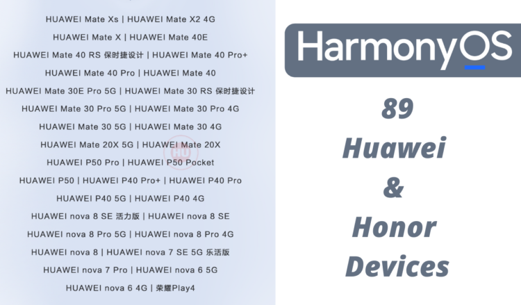 89 Huawei and Honor devices received HarmonyOS 2.0.0.230 update