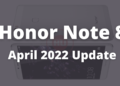 Honor Note 8 EMUI 8.0.0.555 software update