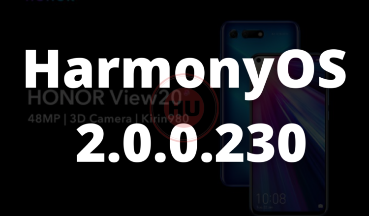 Honor View 20 receiving HarmonyOS 2.0.0.230