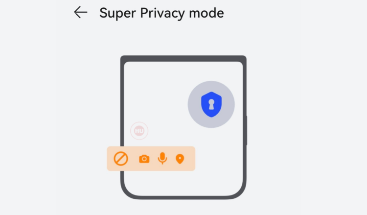Super Privacy Mode on Huawei P50 Pocket
