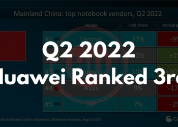 Huawei ranks 3rd in notebook vendors
