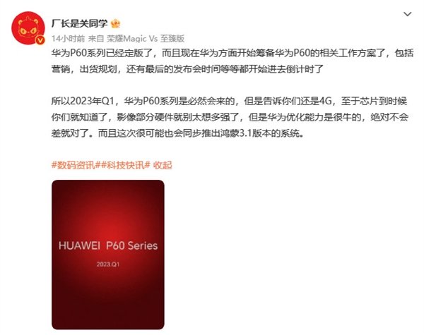 Huawei P60 Series HarmonyOS 3.1 info tipped