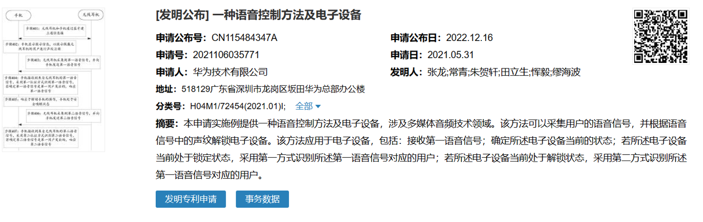 Huawei new patent can unlock devices with voice