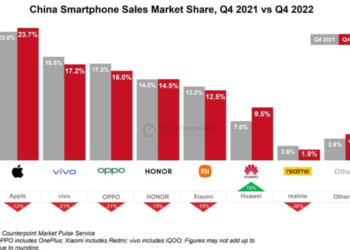 China phone sales market share